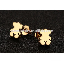 2016 New Design Cute Bear Stainless Steel Stud Earrings for Girls ZZE002